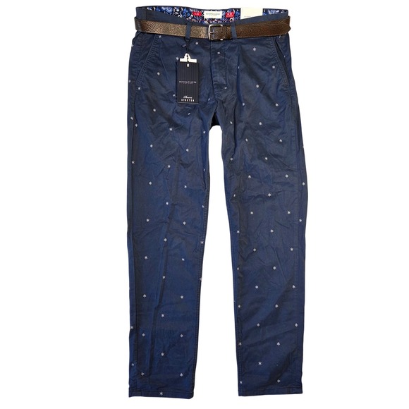 Denim & Flower Ricky Singh Other - Denim & Flower Ricky Singh Slim Fit Pants Mens 30 Snowflake Print Career Holiday